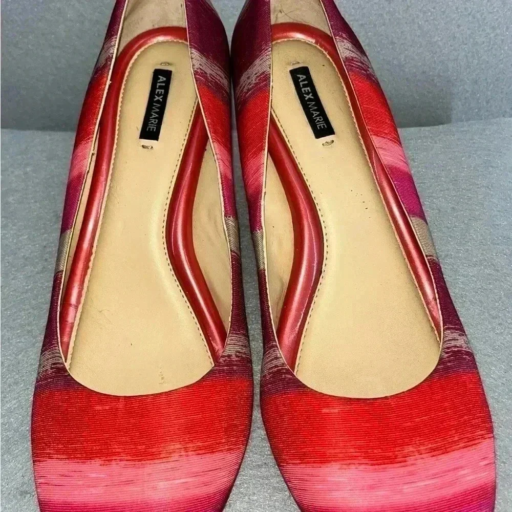 Alex Marie Cork Wedge heel shoe unique colorful whimsical